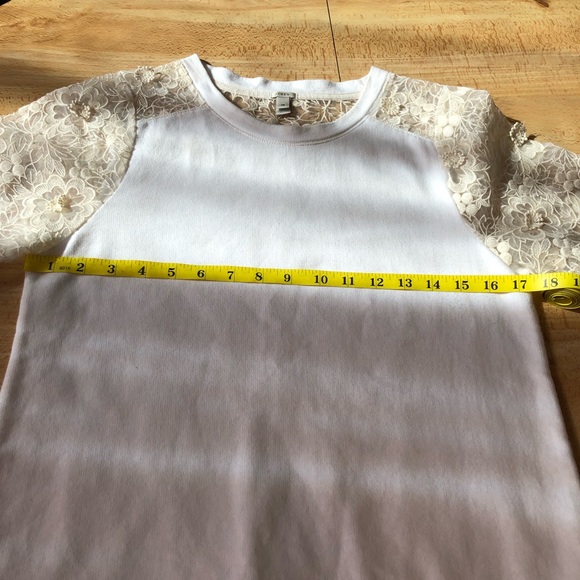 J. Crew Lace Sleeve Sweatshirt - Picture 7 of 7